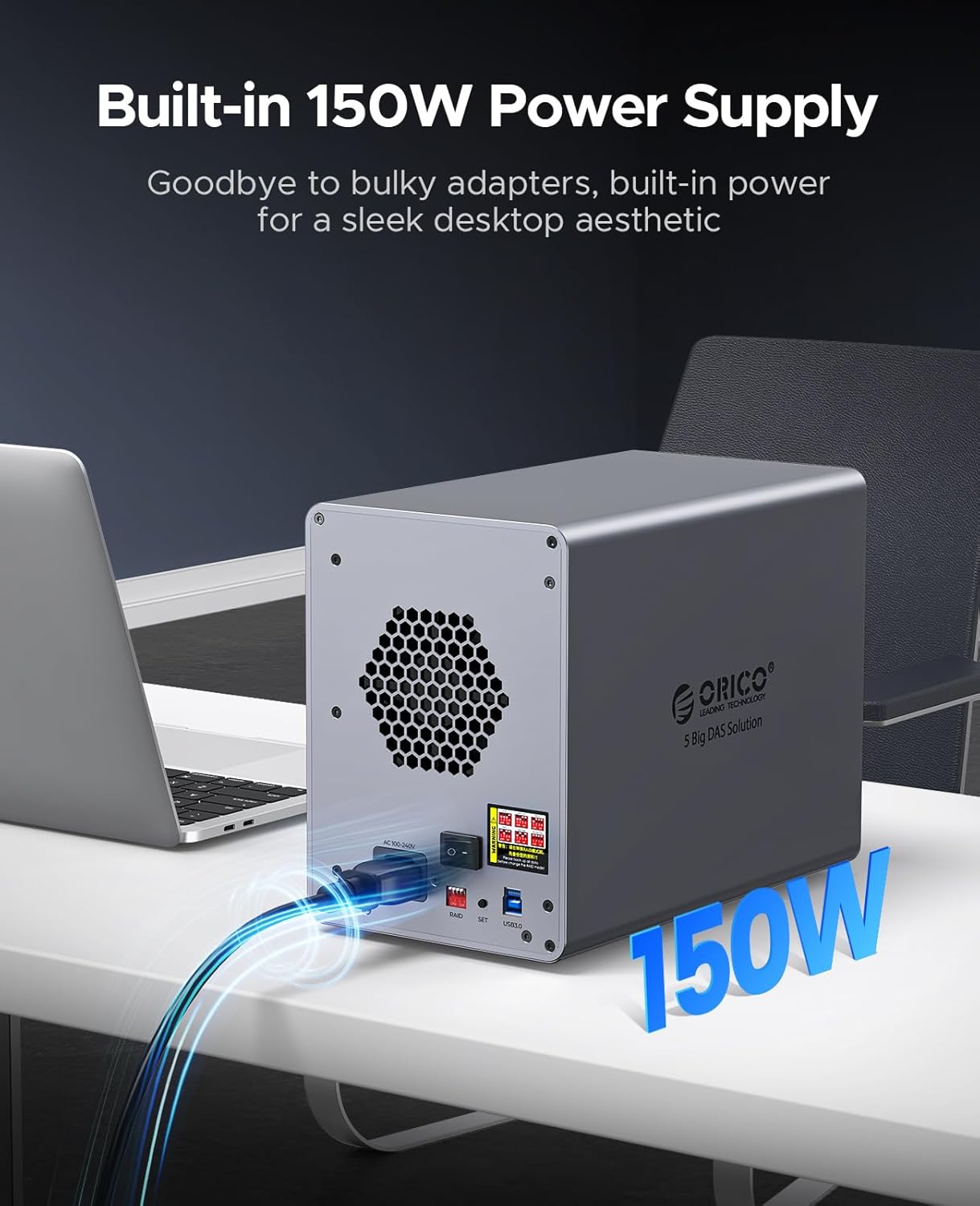 Thumbnail 6 de ORICO 9858RU3: 5-Bay 3.5 Inch SATA to USB 3.0 Aluminium HDD Docking Station with RAID