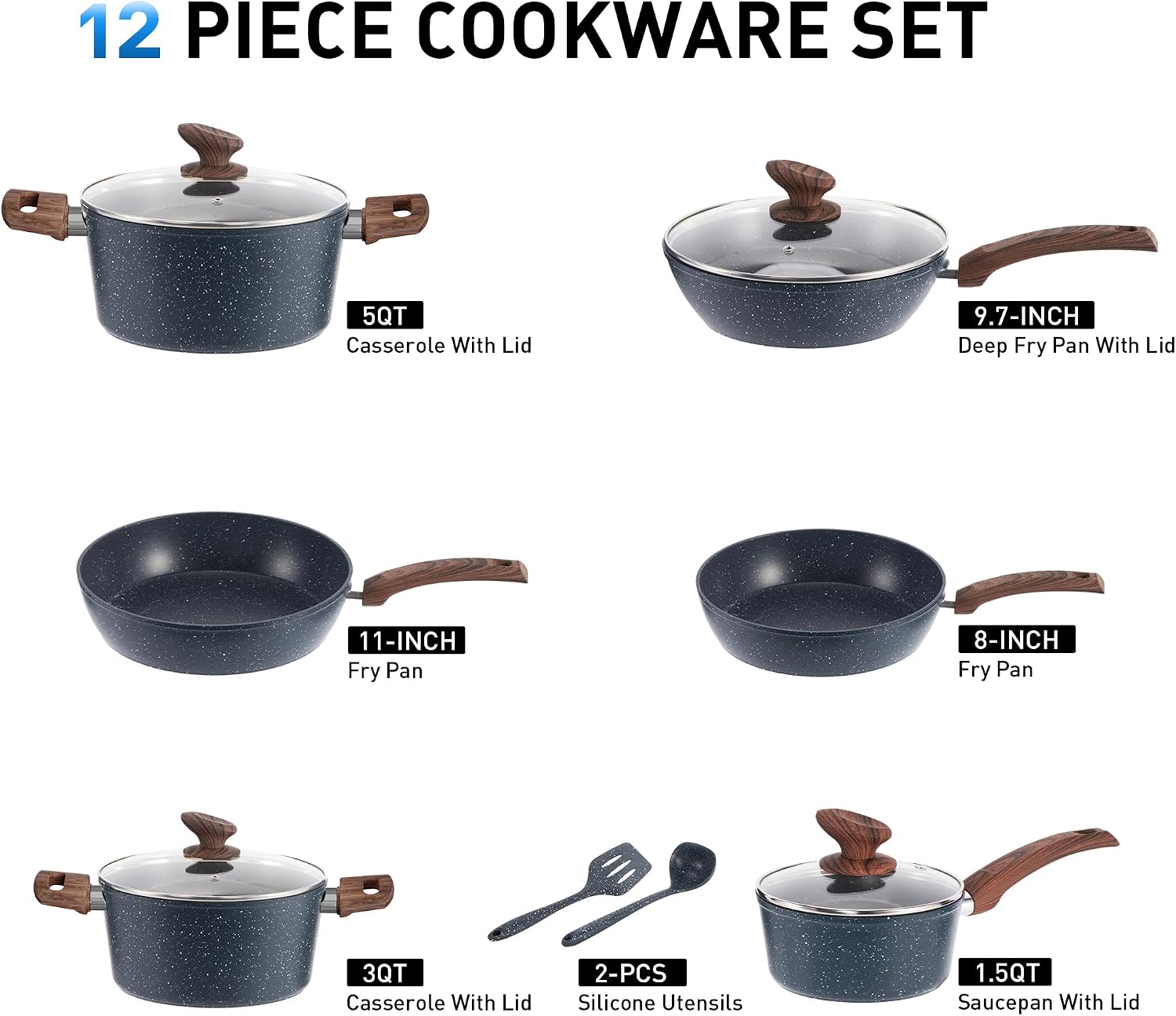 Thumbnail 3 de Kitchen Academy Topfset 12-teilig blau