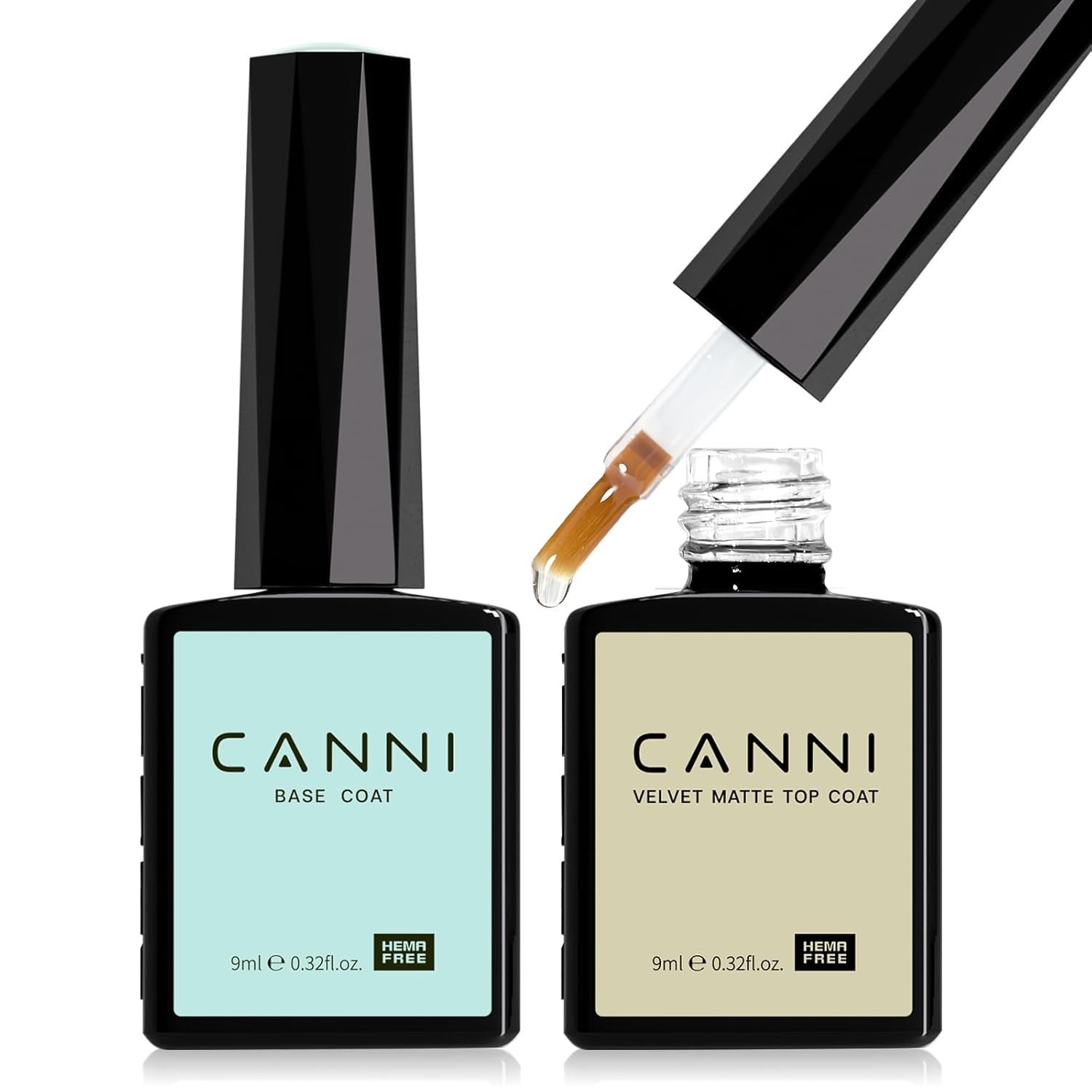 Detalle de CANNI 2Pcs Matte Gel Top Coat and Base Coat Set – No Wipe Long Lasting Matte Finish for At-Home Manicures
