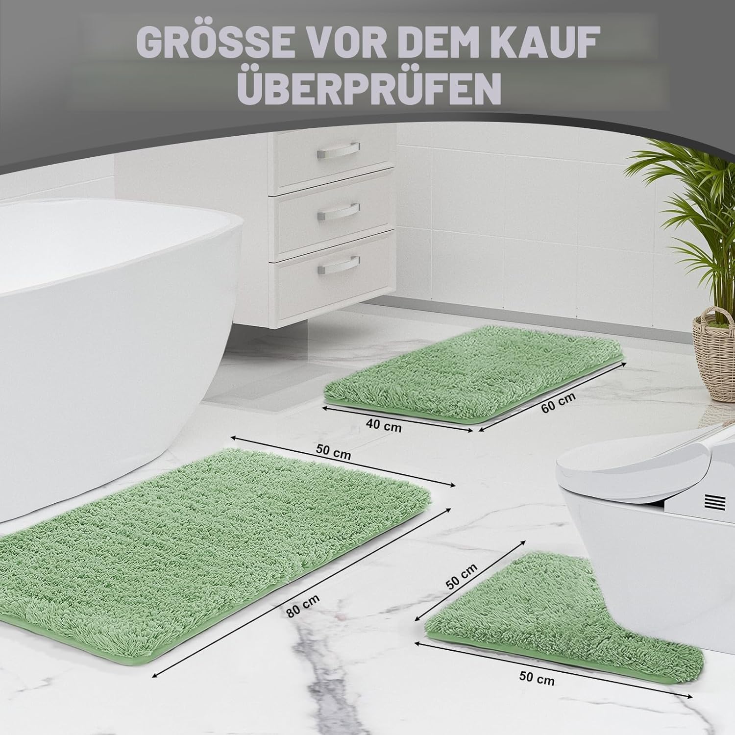 Thumbnail 1 de wyewye Mikrofaser-Badematte 40 x 60 cm