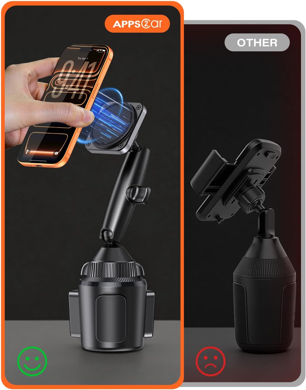 Detalle de APPS2Car Mag-Safe Universal-Handyhalterung für iPhone, Samsung & 4–7-Zoll-Smartphones