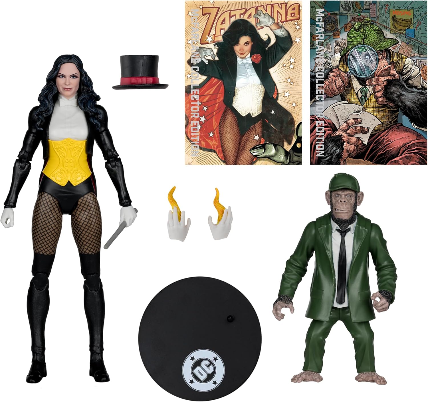 Thumbnail 1 de McFarlane DC Multiverse Zatanna (DC Classic) – Action figure da 17,8 cm Collector Edition #53 con Detective Chimp