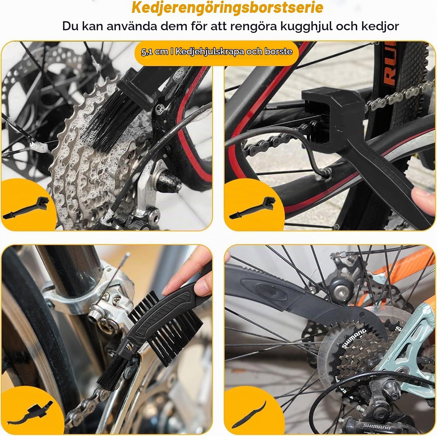 Detalle 2 de CLOPAE KPC--050 12-i-1 cykelrengöringsset med kedje- och hjulborstar
