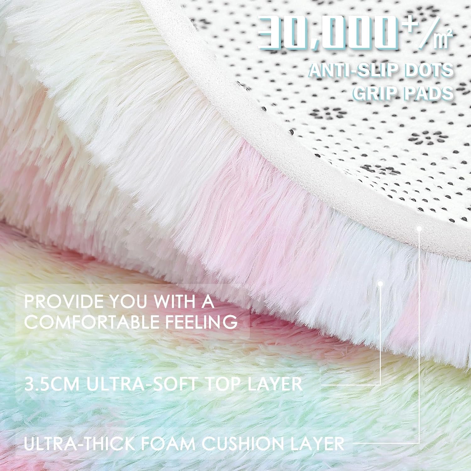 Thumbnail 2 de smiry Rugs Living Room 120x160cm shaggy rug