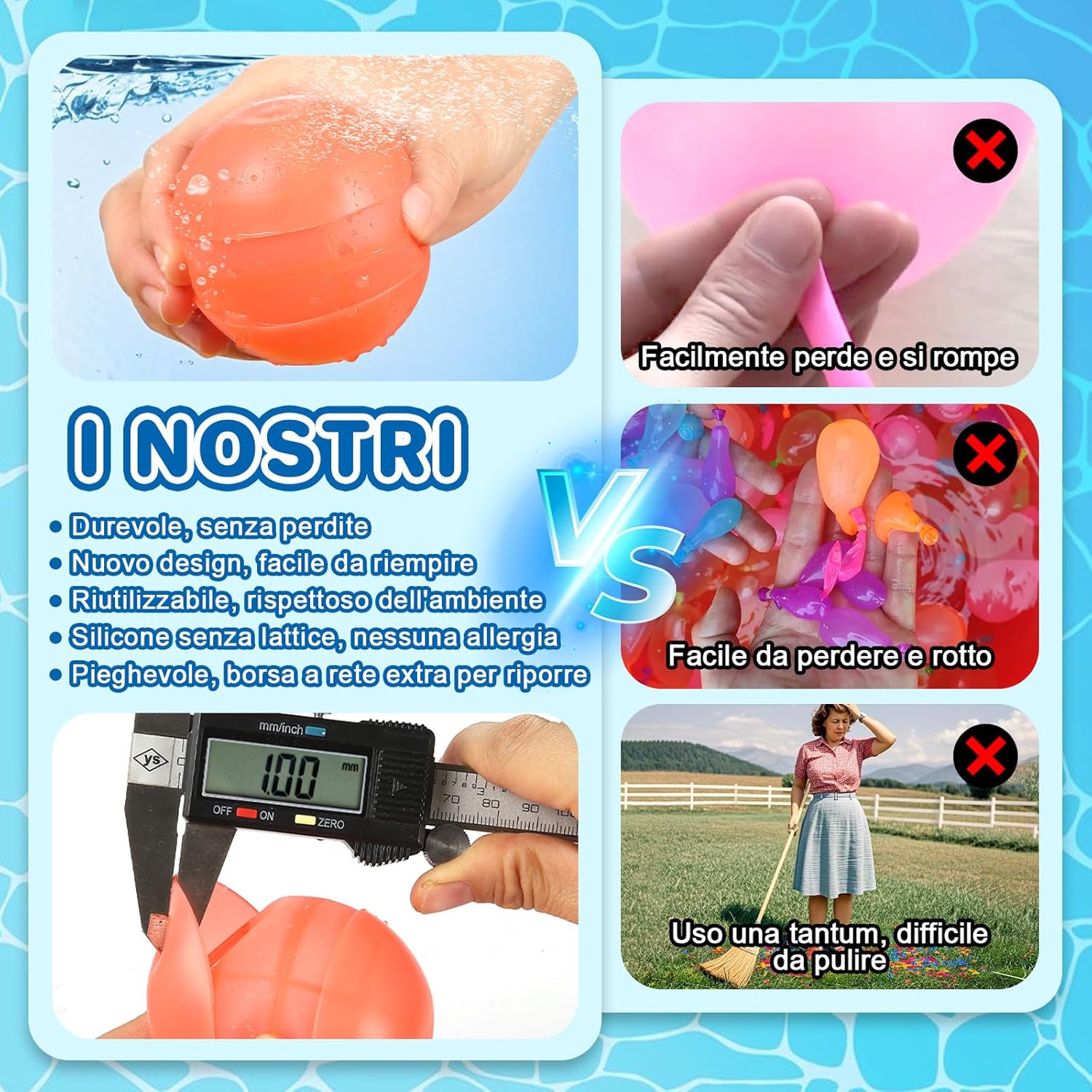 Thumbnail 3 de 12 Palloni Palloncini Acqua Riutilizzabili in Silicone – Autosigillanti, Riempimento Veloce e Doppia Apertura
