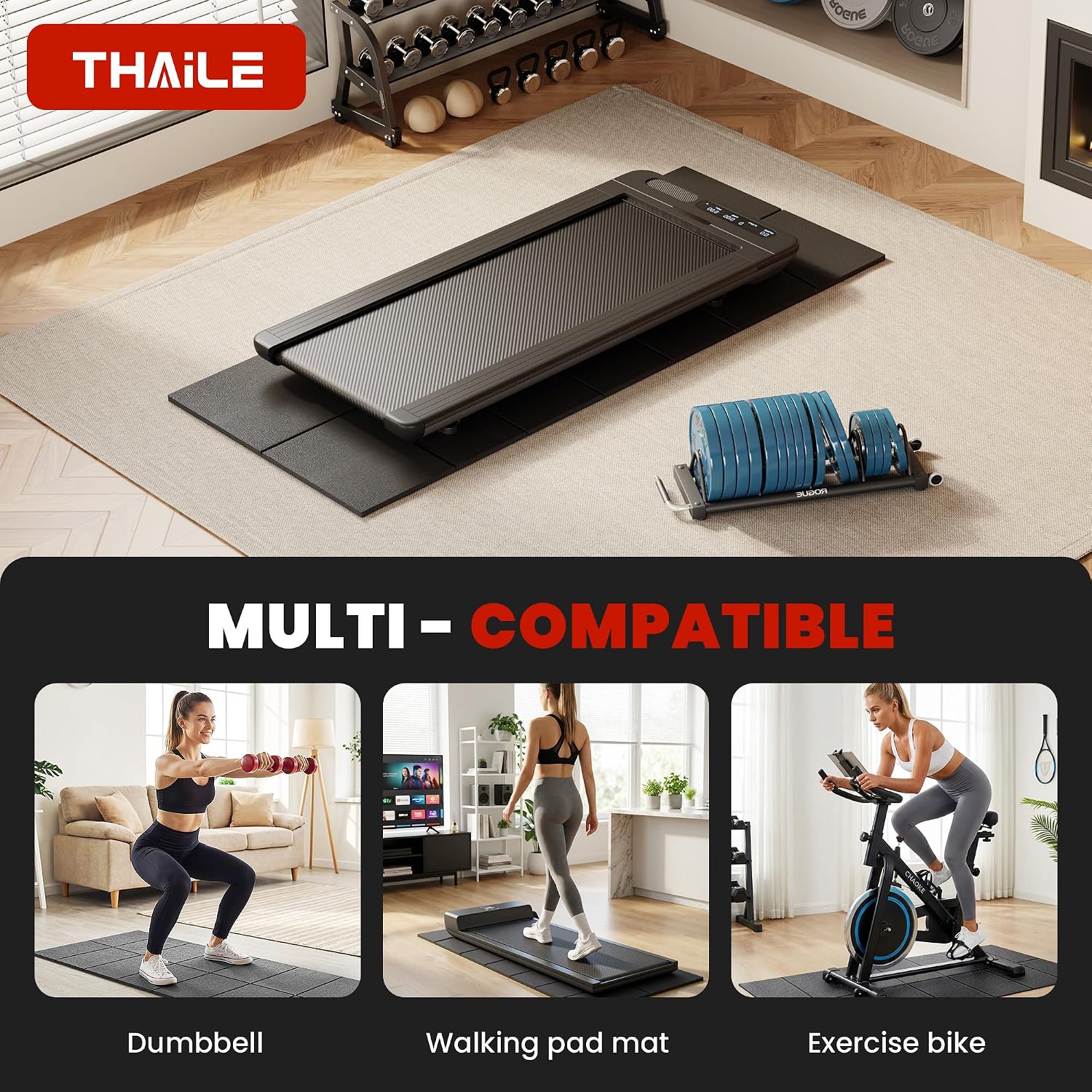 Thumbnail 6 de THAILE FY0206US60101 Walking Pad Treadmill Mat, 55" x 24" PVC