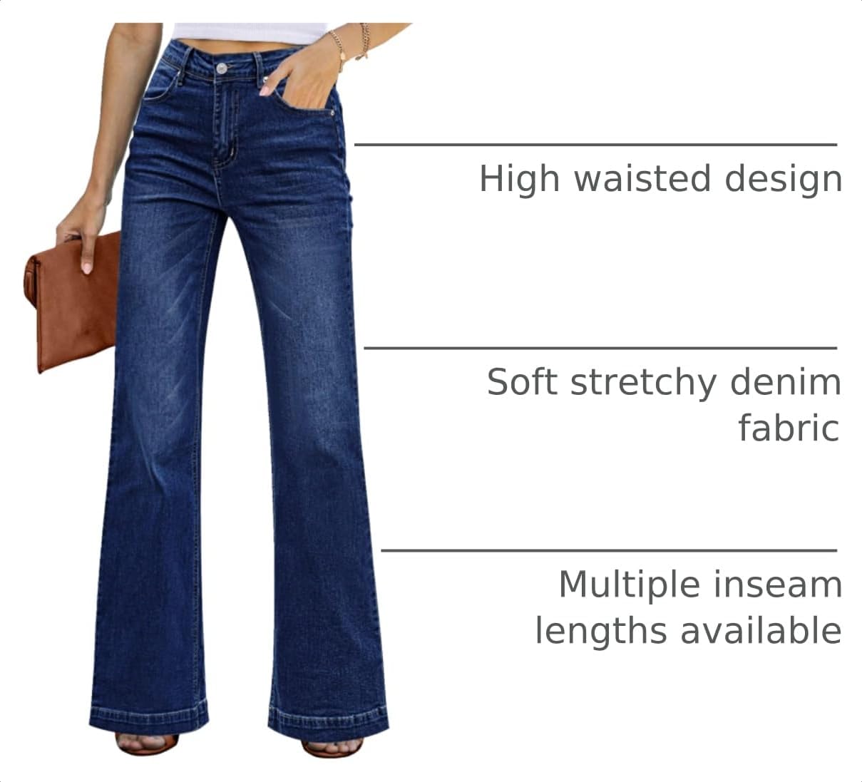 Detalle 2 de GRAPENT Women's Flare Jeans in Stretch Denim