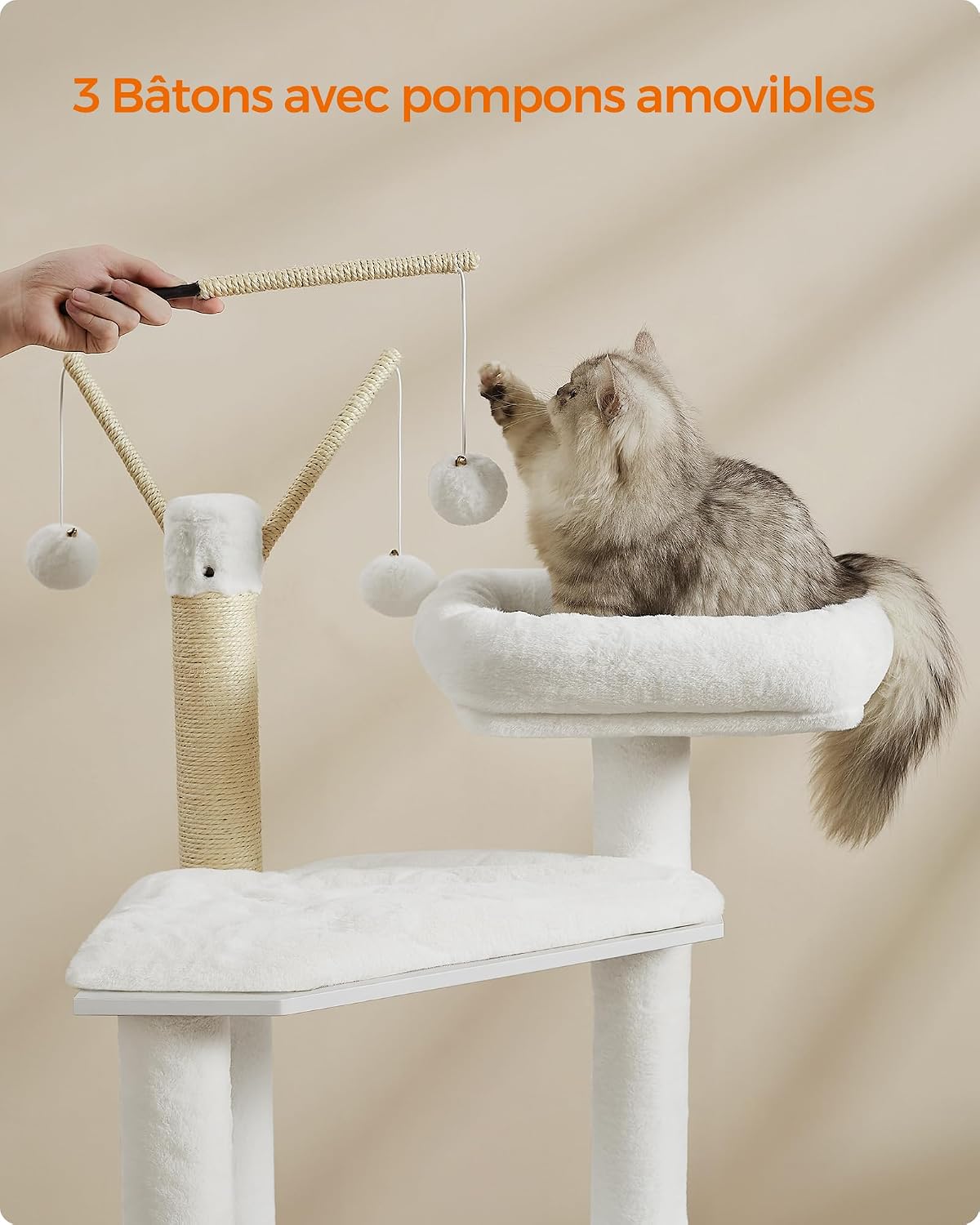 Thumbnail 4 de FEANDREA HAINS PCT113W01 krabpaal met kattenbaknis, sisal en afneembare pompons