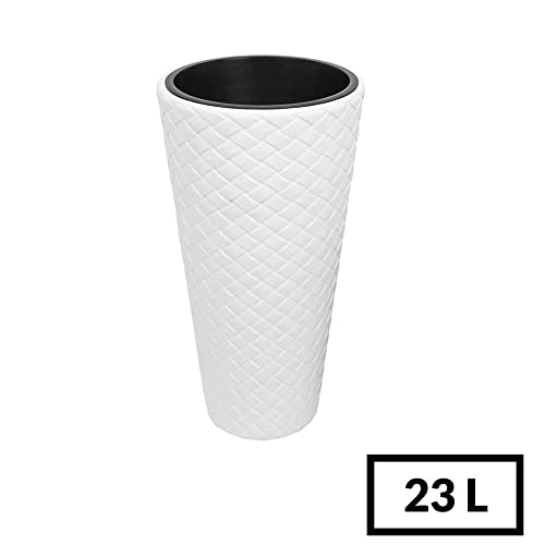Thumbnail 4 de Maceta Altura Ratan Sintético 23L Blanca