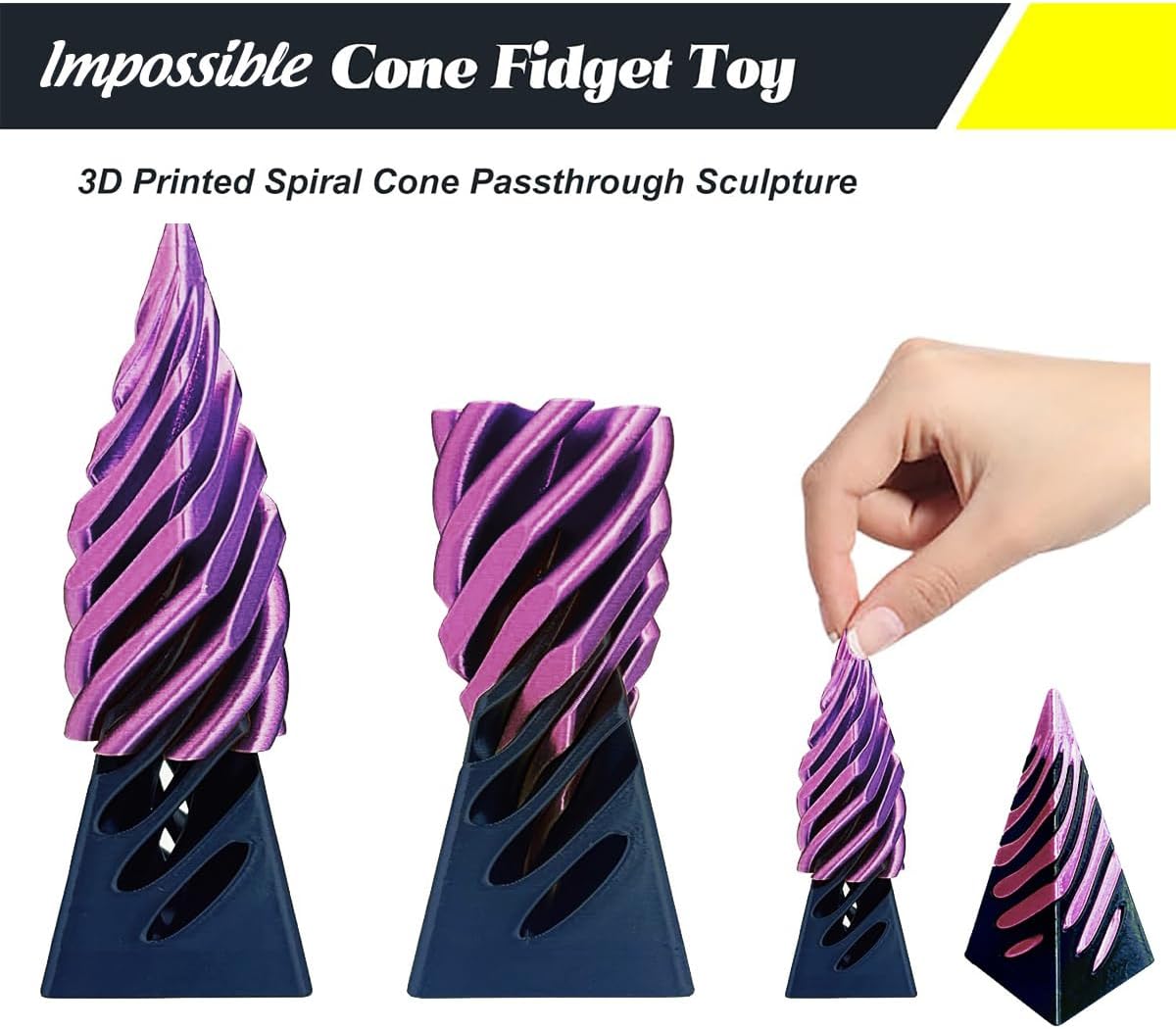 Detalle de Impossible Cone 3PCS spiral fidget toy