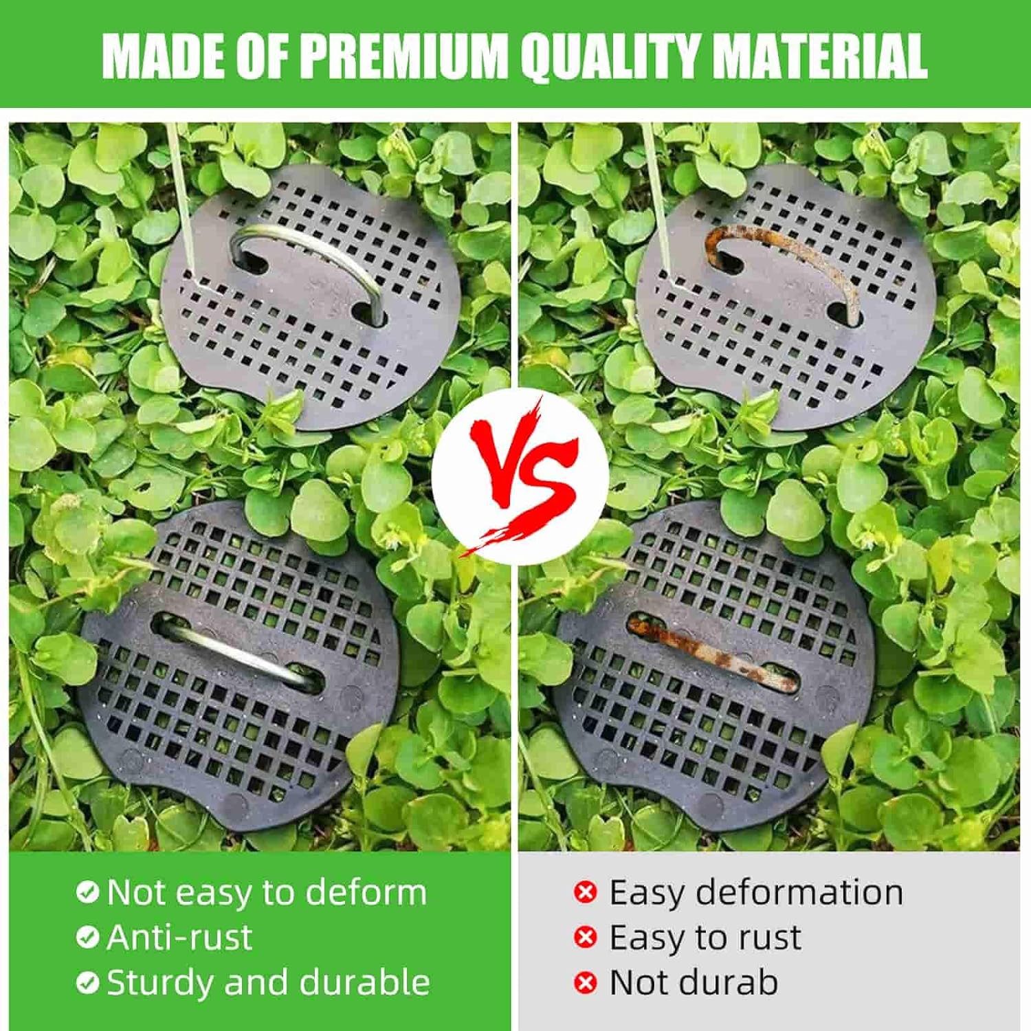 Thumbnail 5 de Eidoct 60Pcs Weed Control Membrane Pegs + 60Pcs Buffer Washer (6"/150mm) with Gasket – Galvanised Garden Stakes for Weed Barrier and Landscape Projects