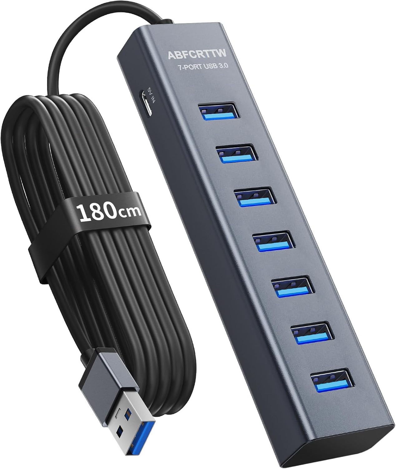 Detalle de 7-Port USB Hub 3.0 Aluminium 180 cm