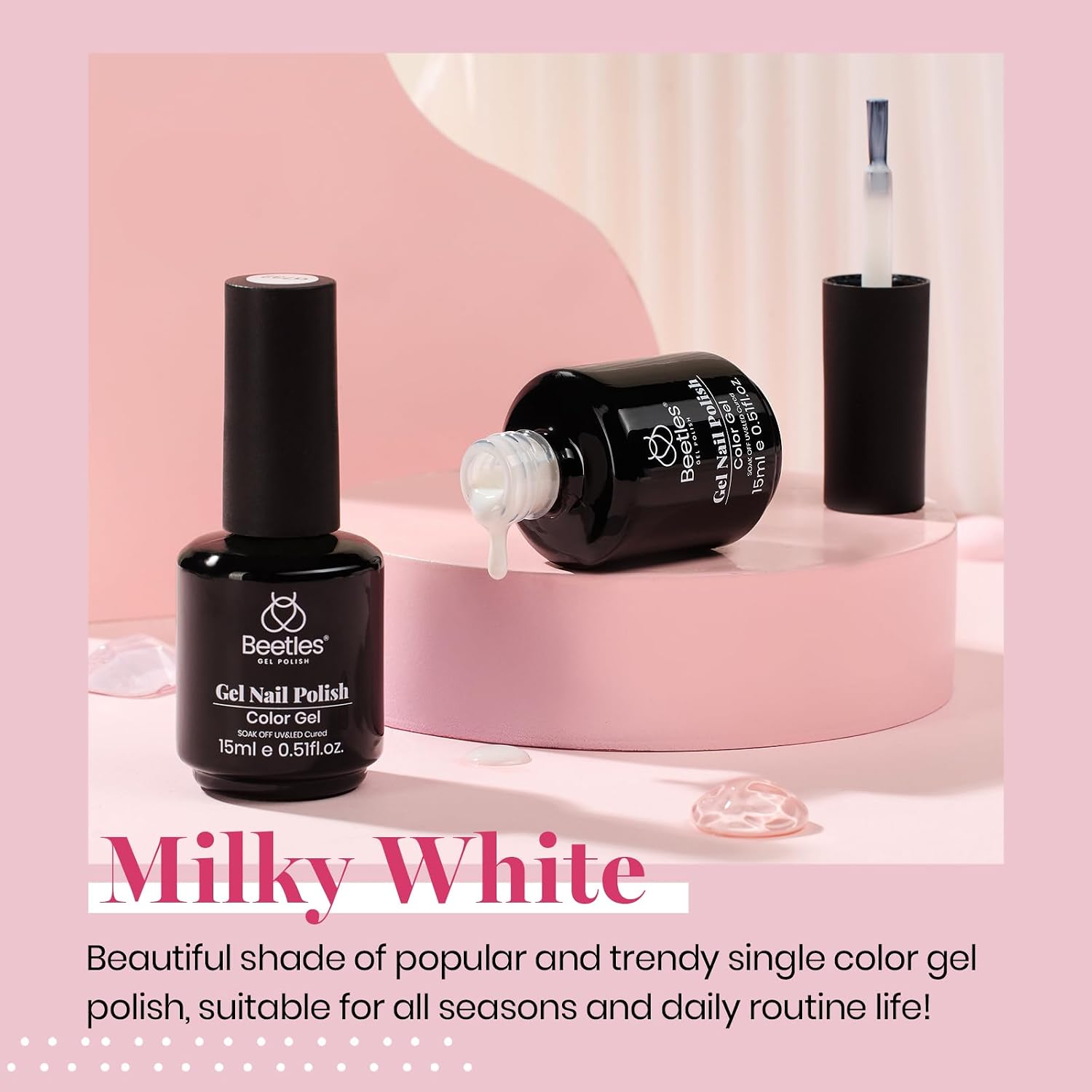 Detalle 2 de Beetles Milky White UV Lack Gel 2x 15 ml