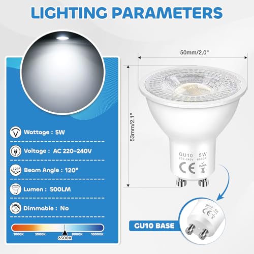 Thumbnail 1 de Lampadine GU10 LED Spot 5W (Equivalenti a 50W alogena) | Caldarax, confezione da 10 pezzi