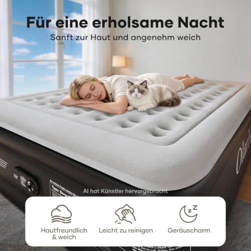 Detalle de OlarHike Luftmatratze selbstaufblasend 180x200x50 cm – Gästebett & Campingmatratze