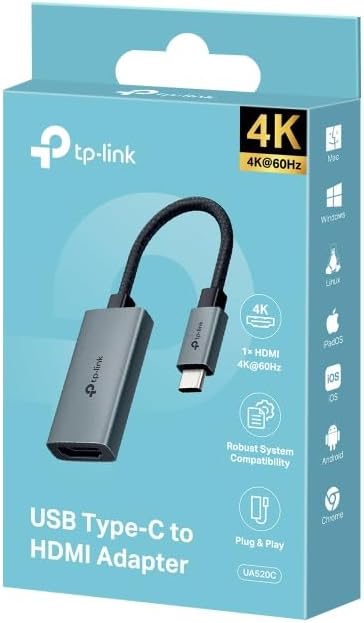 Detalle 2 de TP-Link UA520C: USB-C auf HDMI Kabel 4K60Hz, 10 cm, Plug & Play