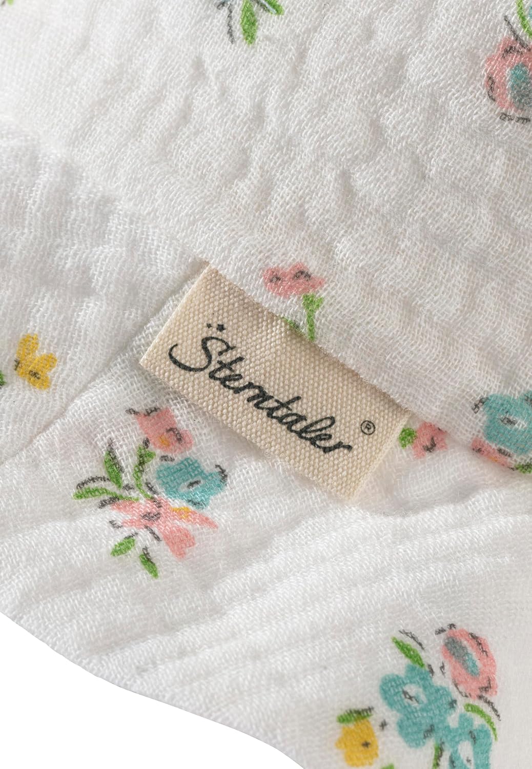 Detalle de Sterntaler Chapeau de Soleil Fleuri Fille – mousseline bio et protection nuque