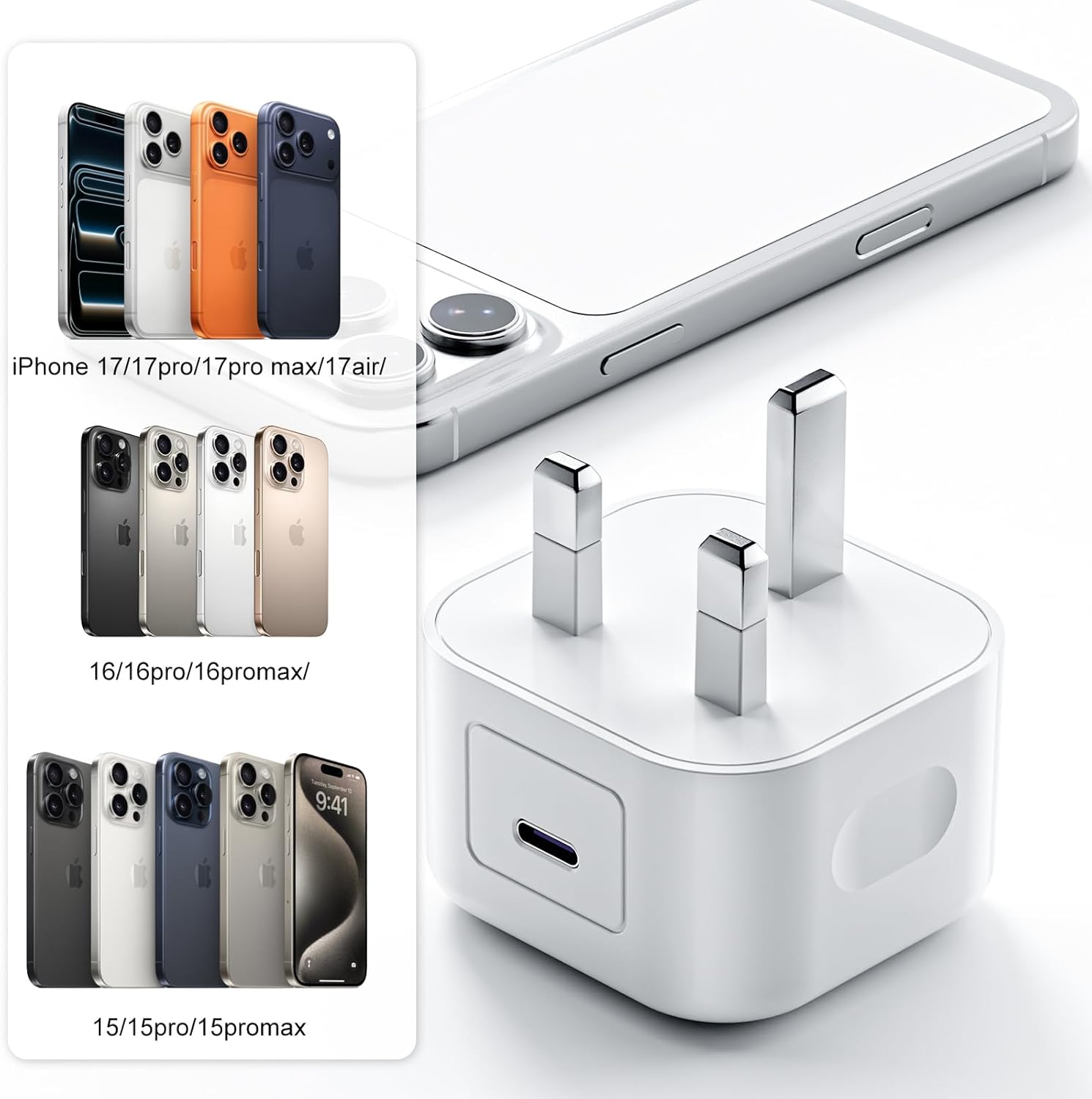 Detalle 2 de for iPhone 17 25W USB‑C Fast Charger 2 Pack