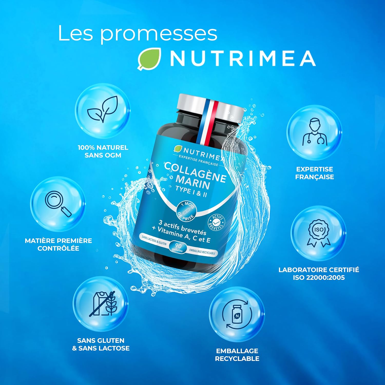 Thumbnail 5 de Nutrimea CollagĂšne marin type 1 900 mg pour peau et articulations đ