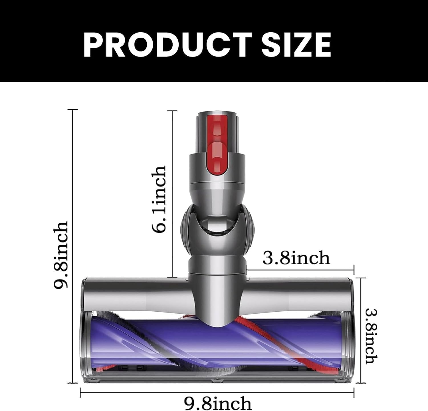 Detalle 2 de Testa di ricambio con sgancio rapido per spazzole motorhead Dyson: compatibile con V7–V15 e testata diretta per pavimenti in legno e tappeti SV
