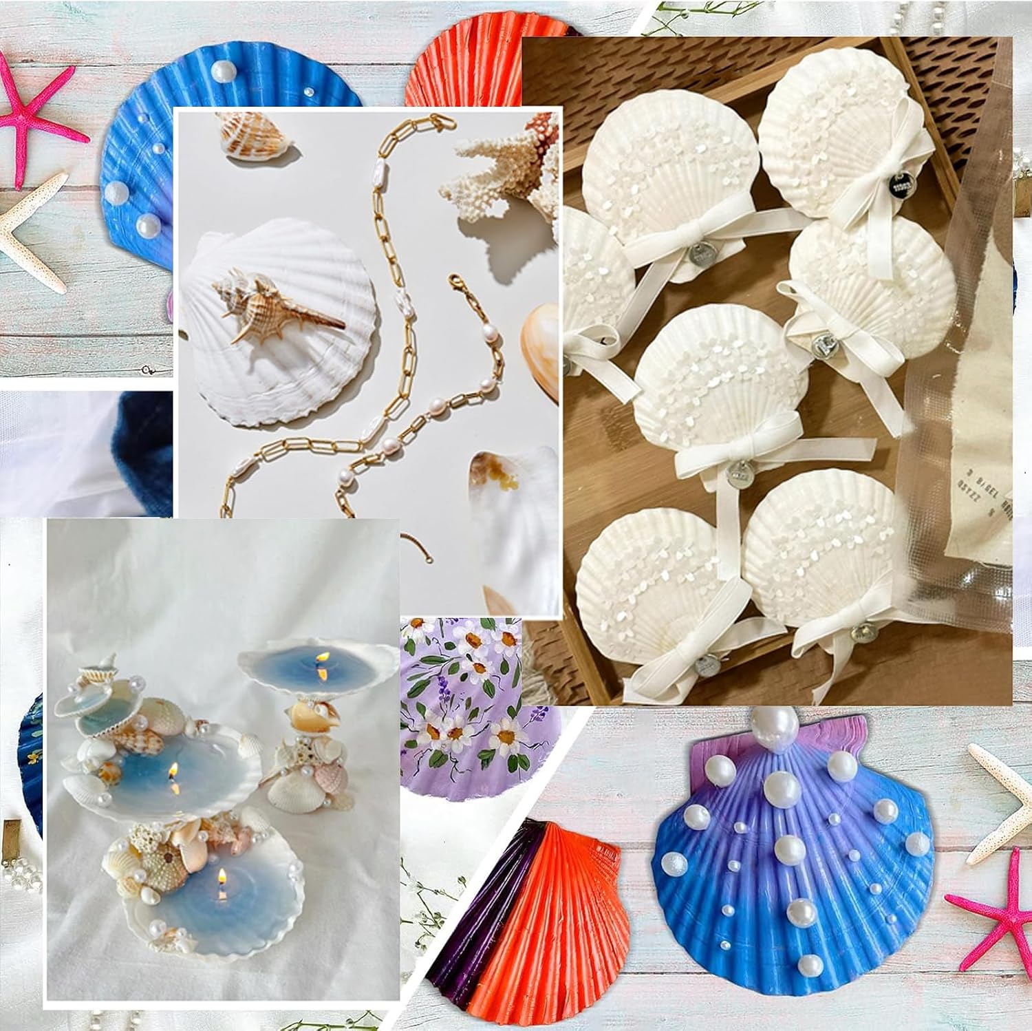 Detalle de IOPJLK naturalne muszle przegrzebka, 20 sztuk, 6–8 cm, do rękodzieła