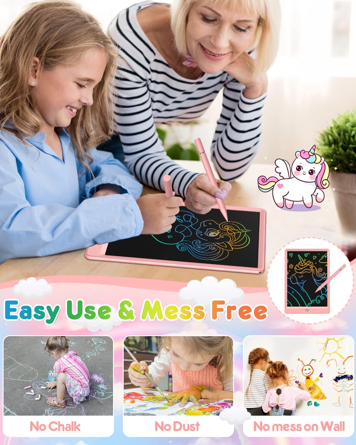 Detalle 2 de FLUESTON LCD Writing Tablet 10" kids drawing pad