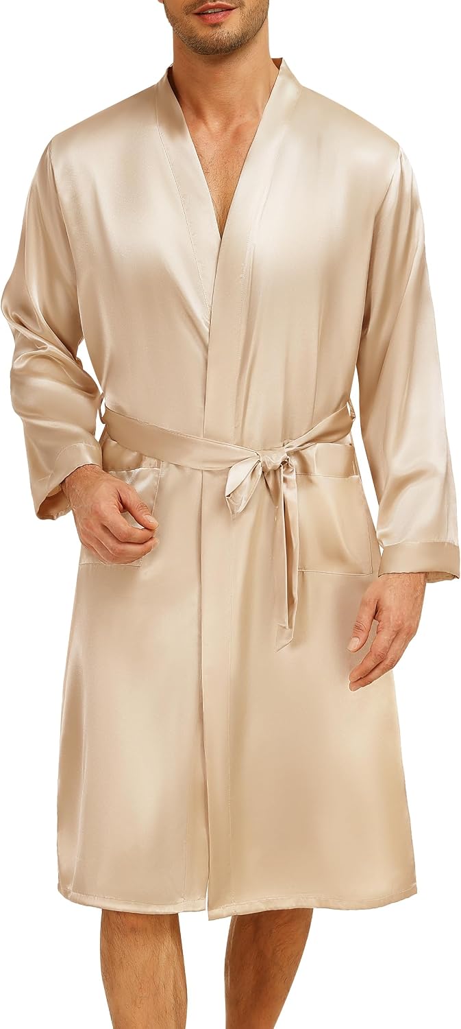 Detalle 2 de Lovasy Peignoir Homme Satin à manches longues ⚙