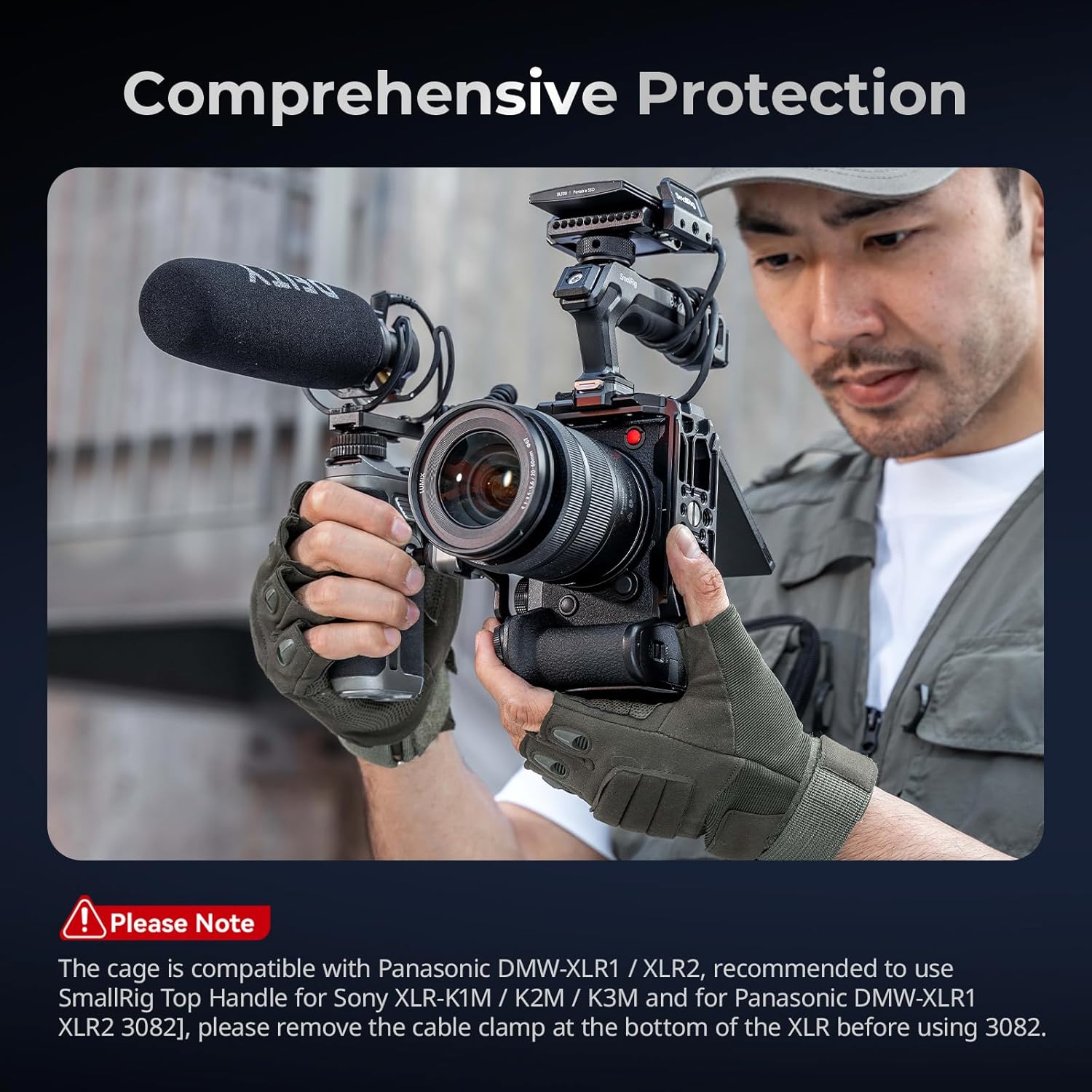 Detalle de SMALLRIG S1R II Cage für Panasonic LUMIX S1 II/S1R II/S5 II/S5 IIX/G9 II mit integrierter Arca-Schnellwechselplatte