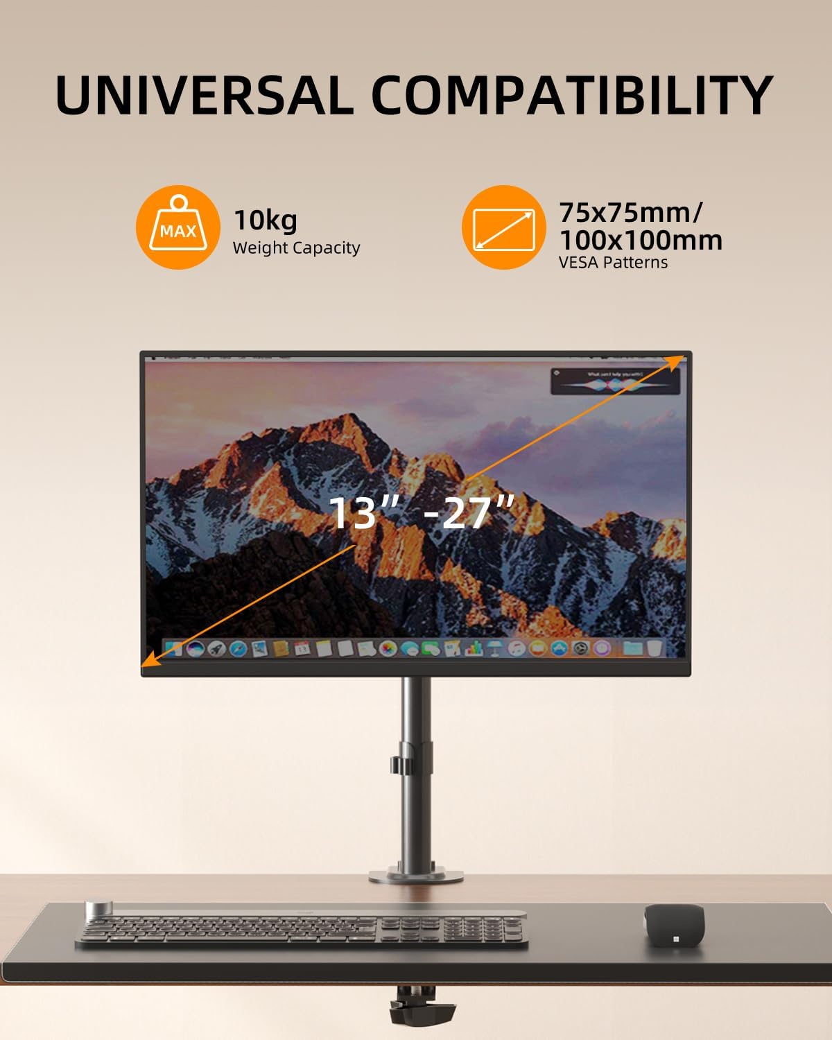 Thumbnail 6 de Suptek MD6401 supporto per monitor da braccio con inclinazione e rotazione per schermi 13–27" VESA 75x75 / 100x100