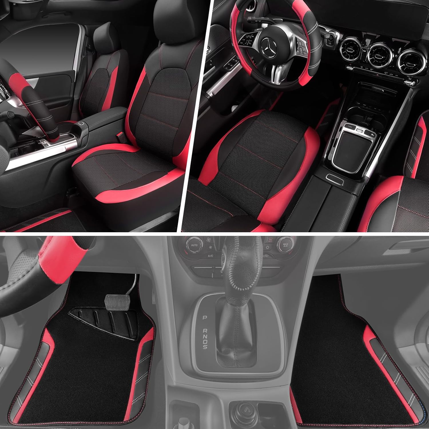 Thumbnail 2 de CAR PASS Air Mesh Leather Seat Covers for Front Seats