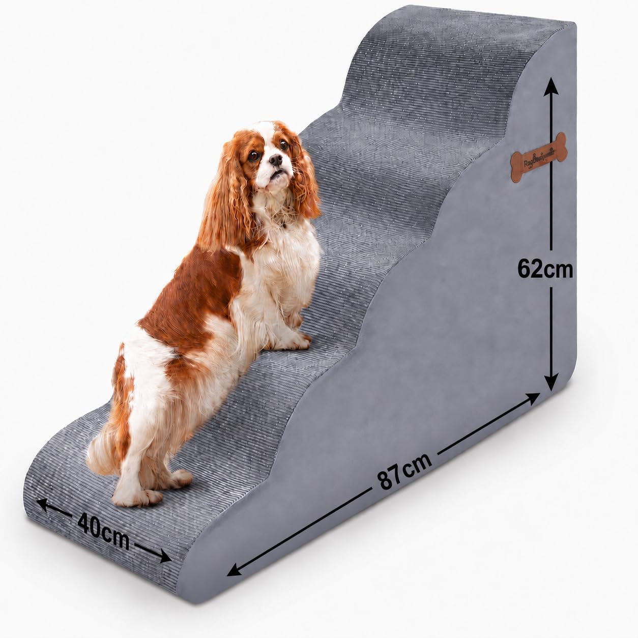 Detalle 2 de Rugotuyonr 5-Steps Dog Stairs hondentrap met 5 treden en antislip