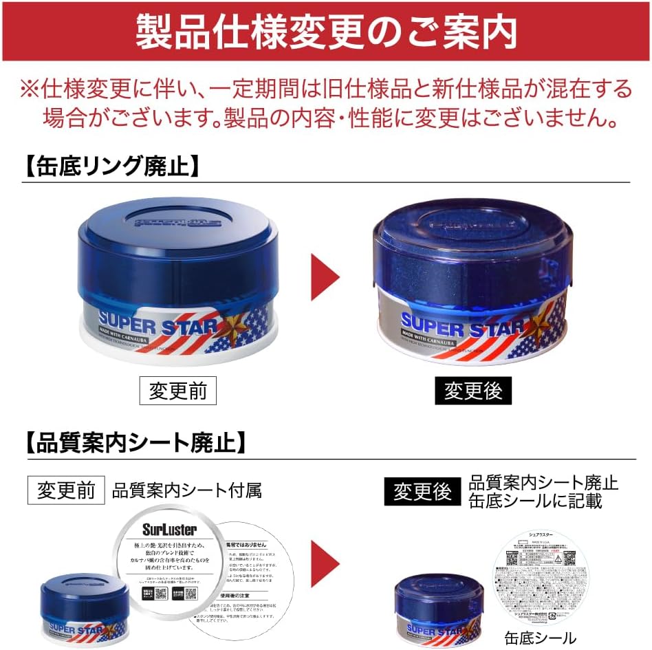 Detalle 2 de シュアラスター スーパースター ジュニア S-19 固形カーワックス 100g 天然カルナバ蝋・全塗装色対応