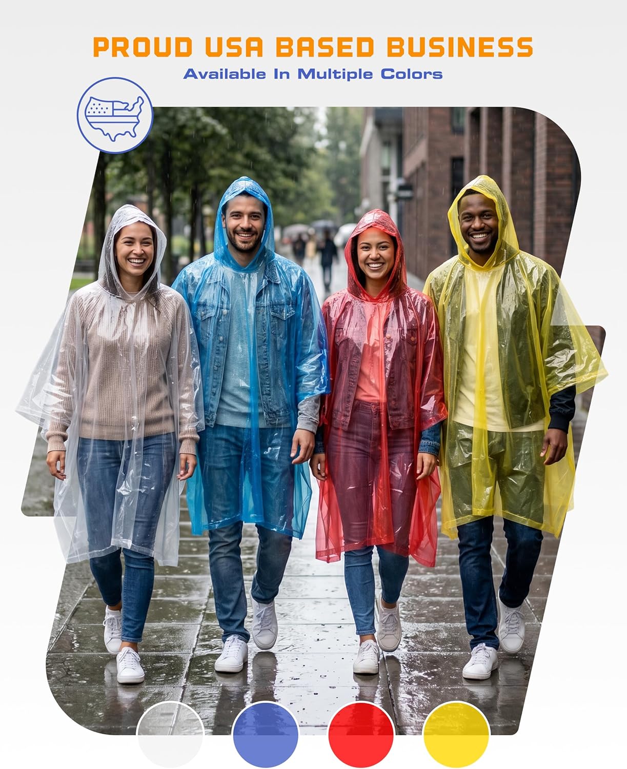 Thumbnail 6 de Hagon PRO Disposable Rain Ponchos for Adults (5 Pack)