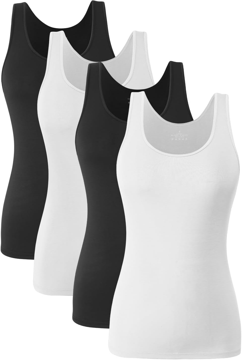 Thumbnail 6 de Knuffnee Damen Stretch Unterhemd Basic Tank Tops (4er Pack) – Modal/Elasthan für Training & Alltag
