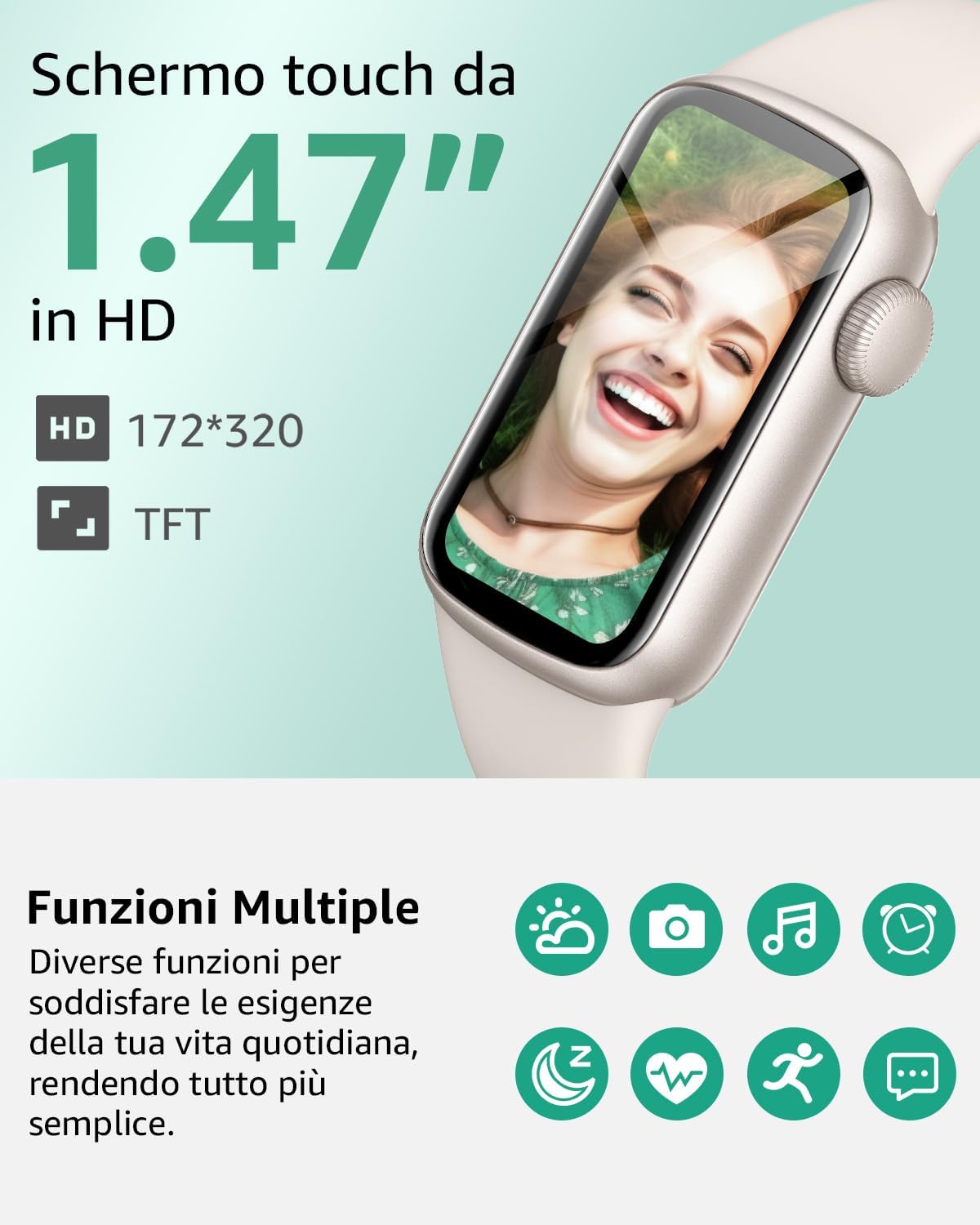 Detalle 2 de BUTFORFIT Smartwatch Unisex con 1,47'' HD, 137+ modalità sportive e IP68: fitness tracker completo