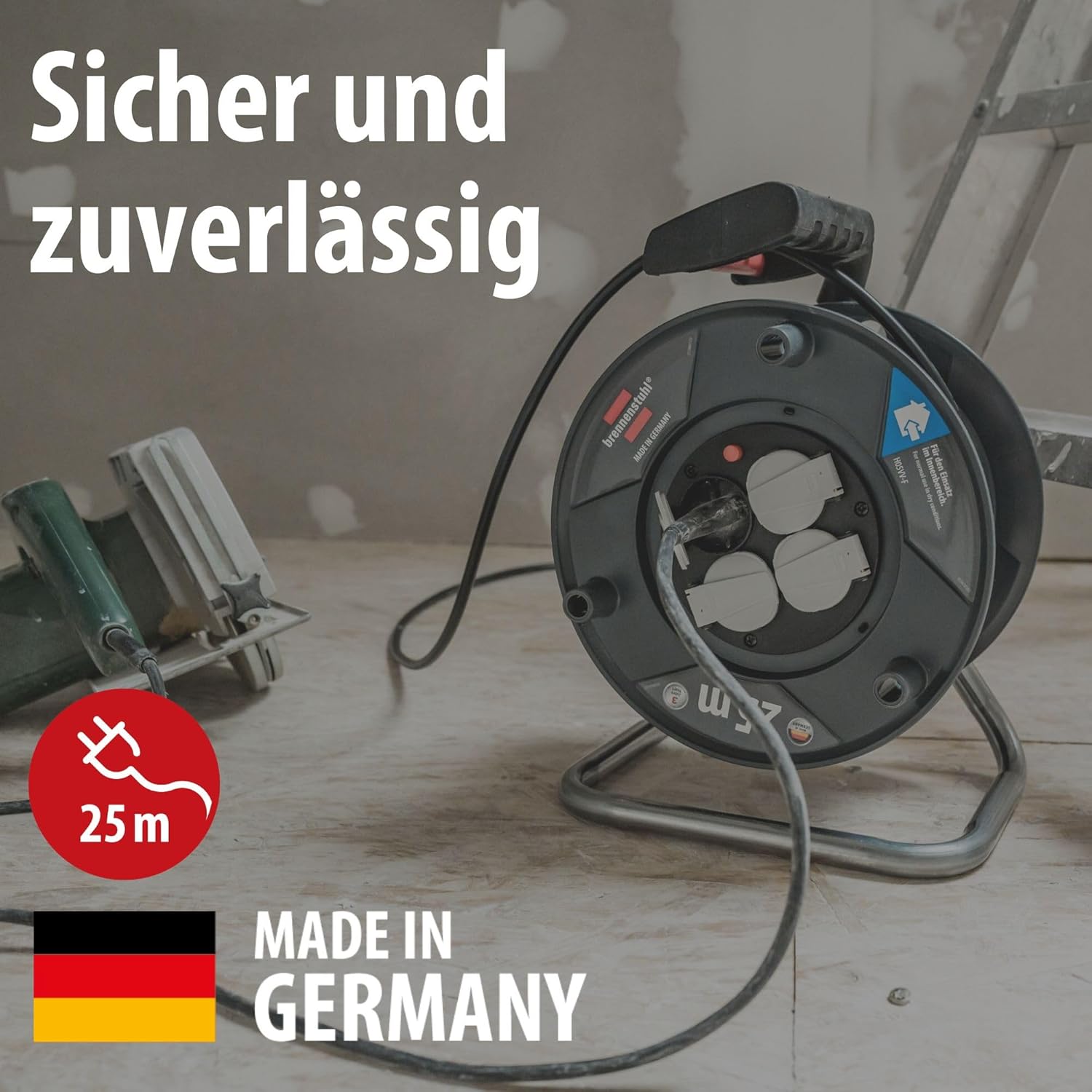 Detalle 2 de Brennenstuhl Garant V2 Kabeltrommel 25 m – Robust, zuverlässig und made in Germany