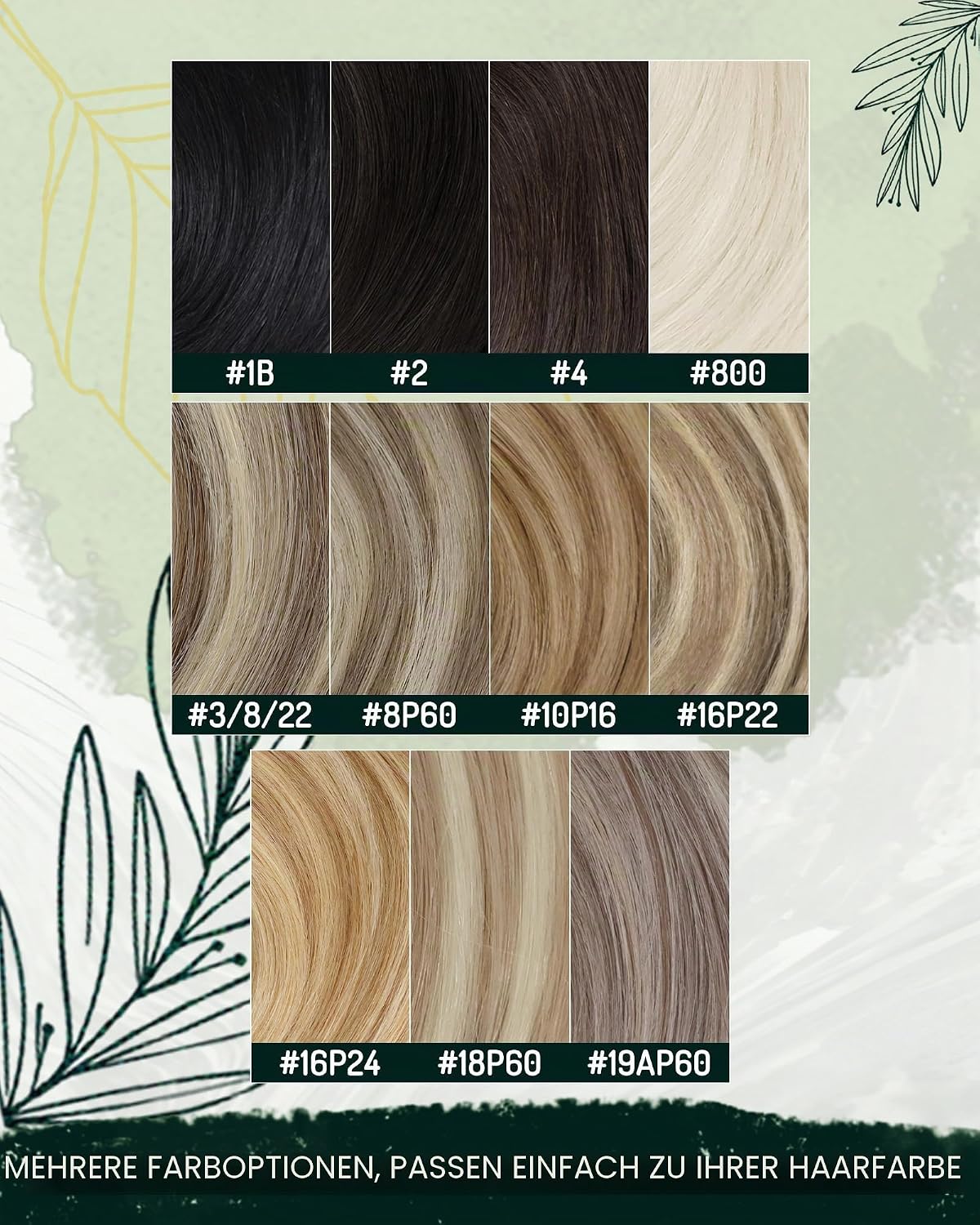 Thumbnail 6 de RUNATURE Clip-in Extensions Echthaar Braun Highlight Blond 45 cm – 3 Stück 50 g