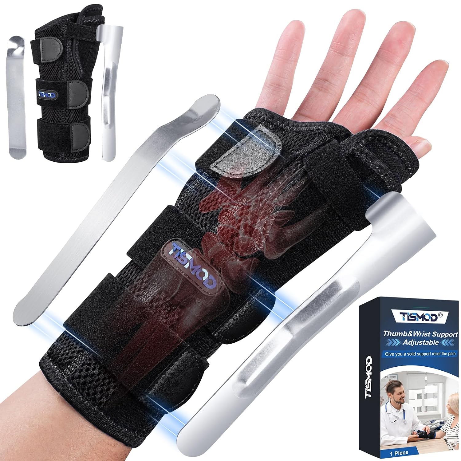 Detalle de TISMOD WB01 Left-Hand Wrist and Thumb Brace with Adjustable Straps