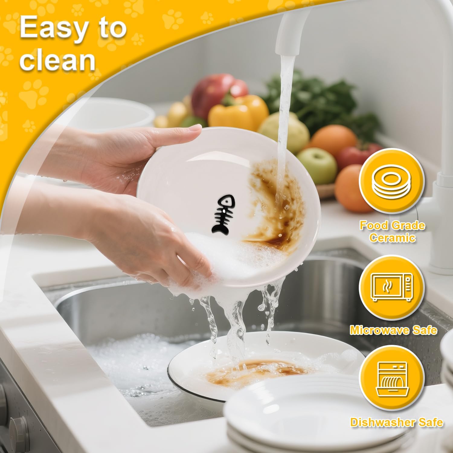 Thumbnail 5 de Katzennapf Erhöht – 2er-Set Keramik mit Silikonmatte & Metallständer, 15 cm Napf-Durchmesser