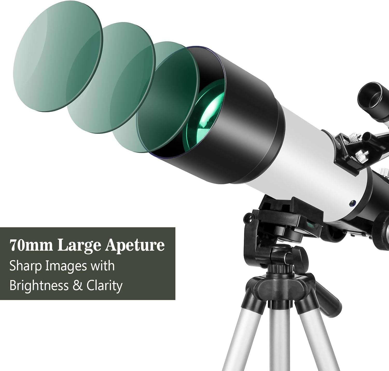 Detalle 2 de Telescope for Adults Beginners 70mm 400mm AZ Mount