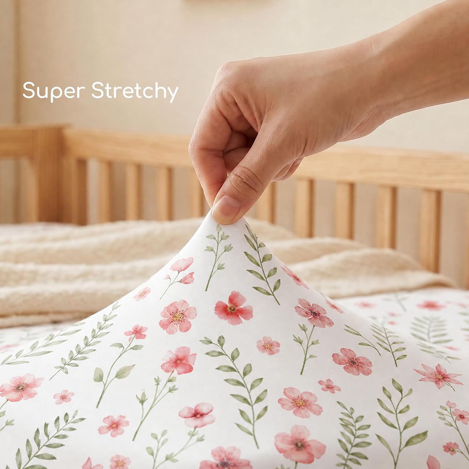 Thumbnail 6 de CIVARUA KIDS VCLM3001 Pack and Play Sheets, 3-Pack Pink Floral Polyester
