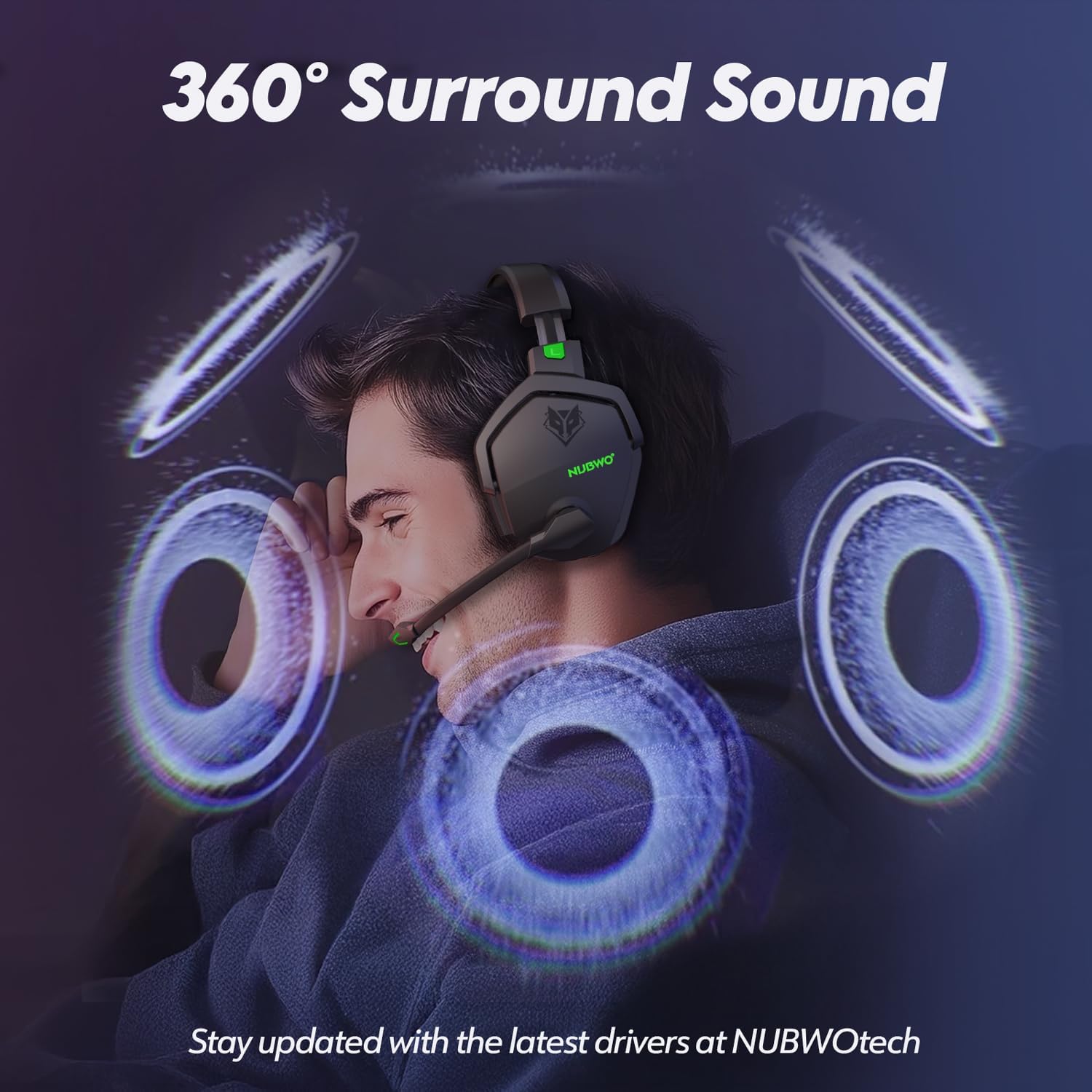 Thumbnail 3 de NUBWO G06 Dual Wireless Gaming-Headset 100 Std.