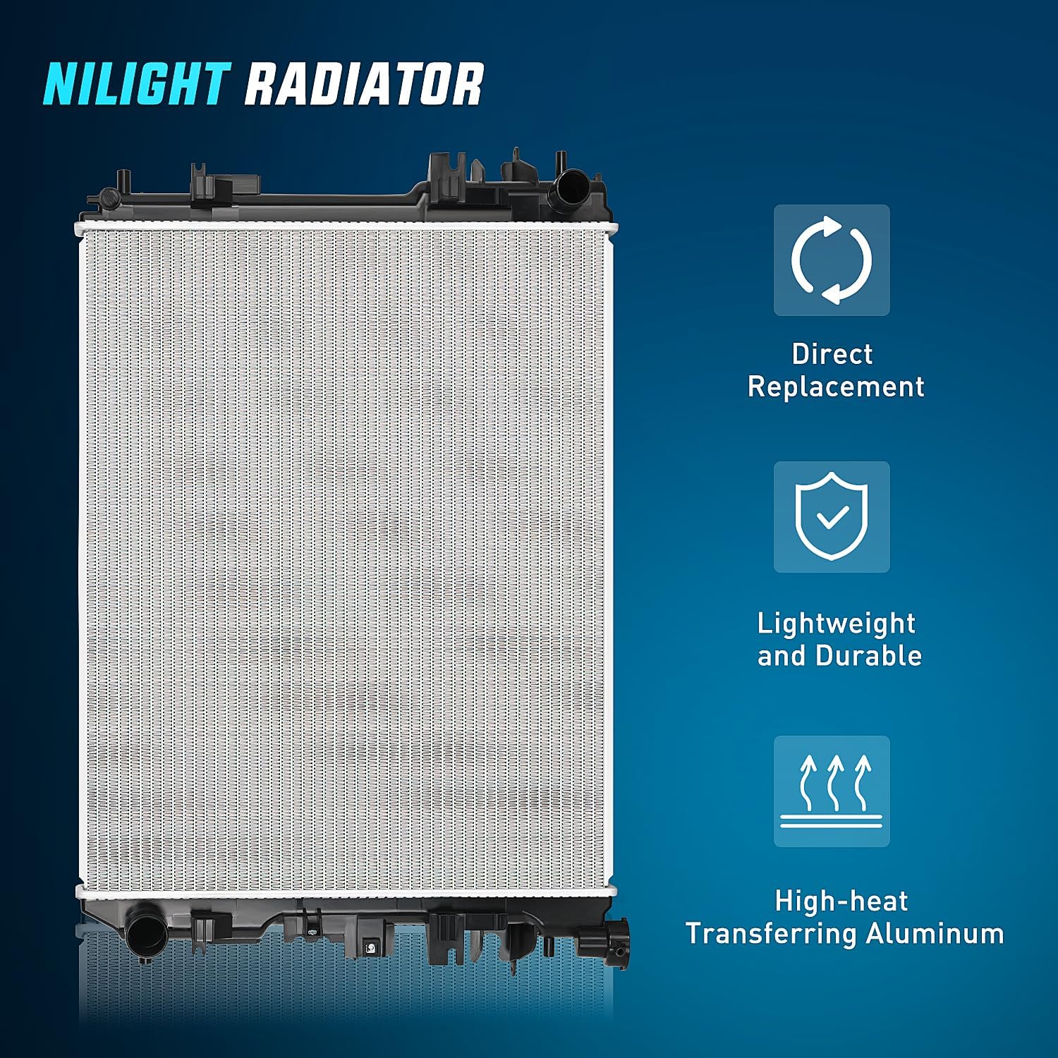 Thumbnail 1 de Nilight Aluminum Radiator Replacement for Dodge Ram 1500 (2009–2018) and Ram 2500 (2010–2013) — OEM-Like Fit