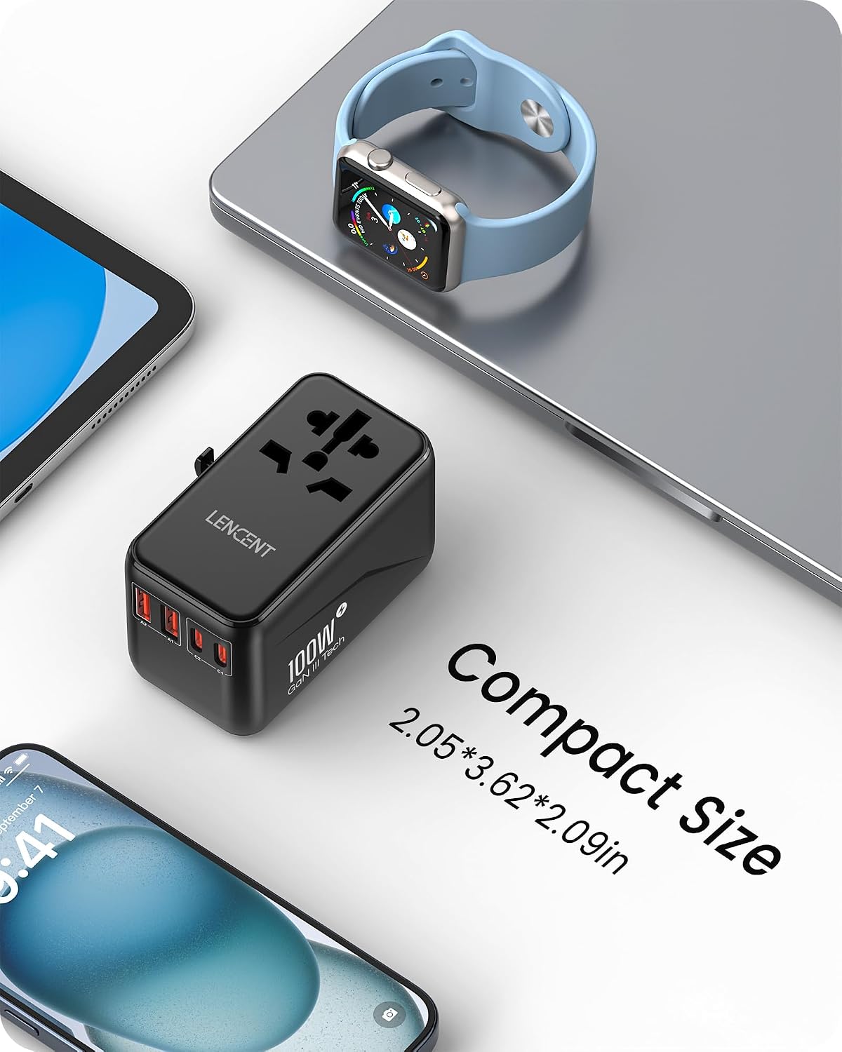 Thumbnail 5 de LENCENT Reiseadapter 100 W GaN3 mit QC4,0