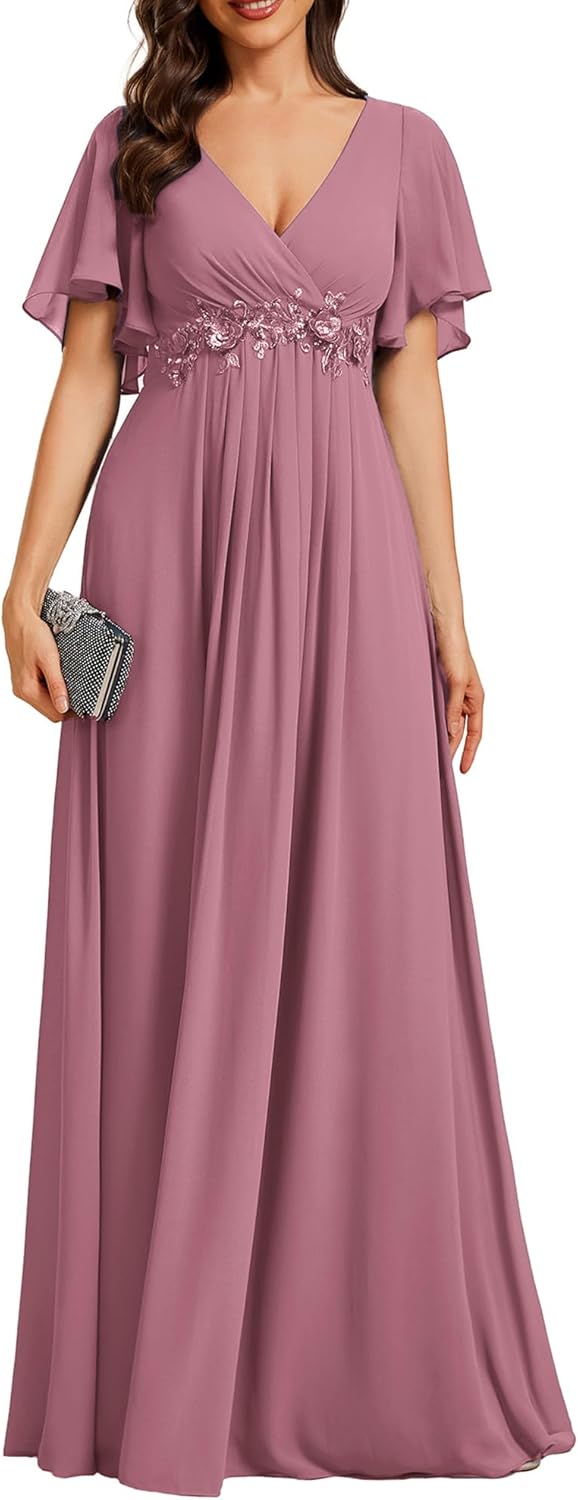 Thumbnail 6 de Ever-Pretty Chiffon V-Neck Mother of Bride Dress