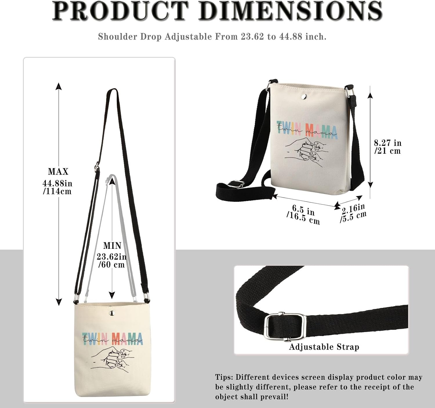 Detalle de Twin Mama Gift Makeup Bag: A Practical Travel Pouch for Moms of Twins
