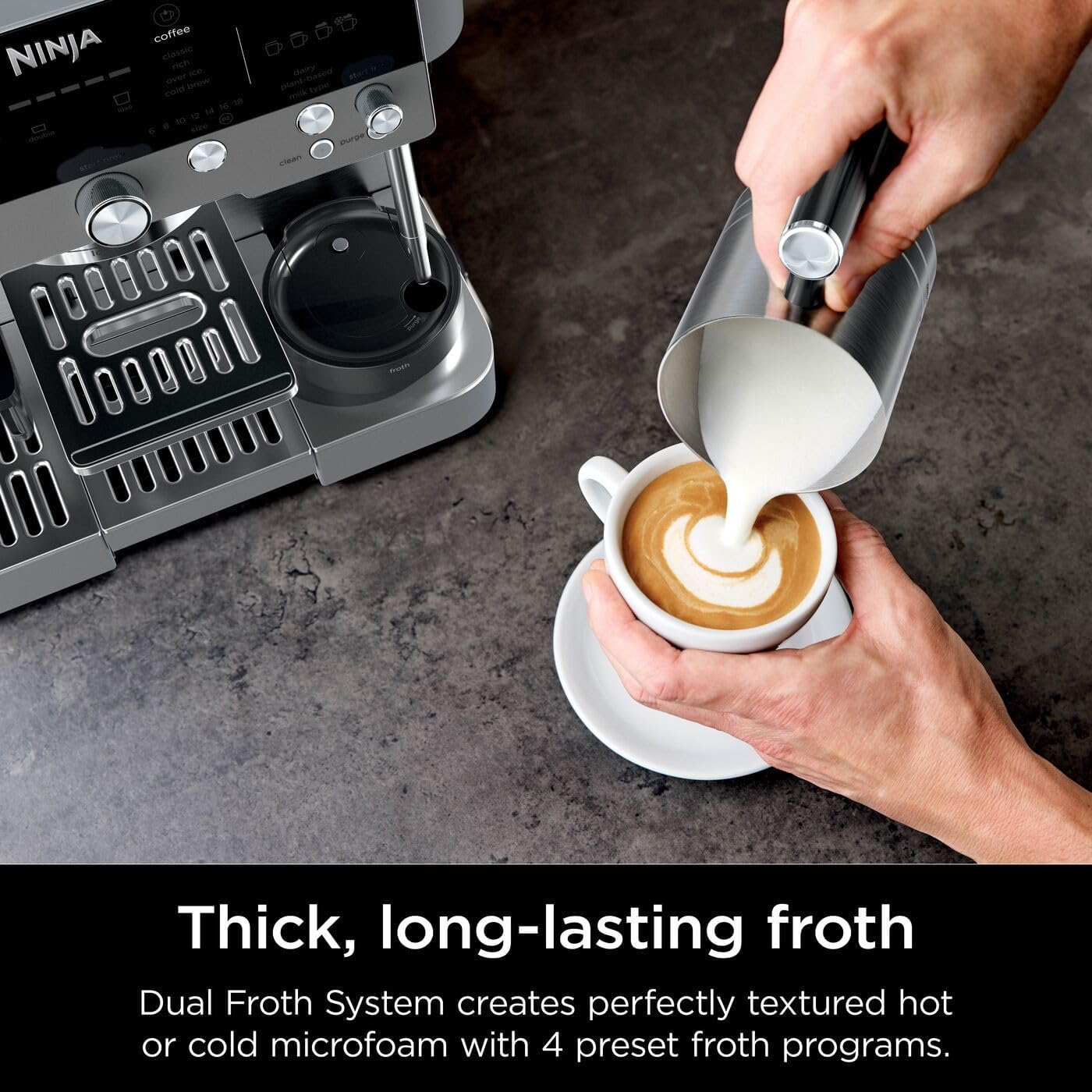 Thumbnail 5 de Ninja Luxe Premier 3-in-1 Coffee Machine (Gun Metal ES601UKGM) with built-in grinder and milk frother