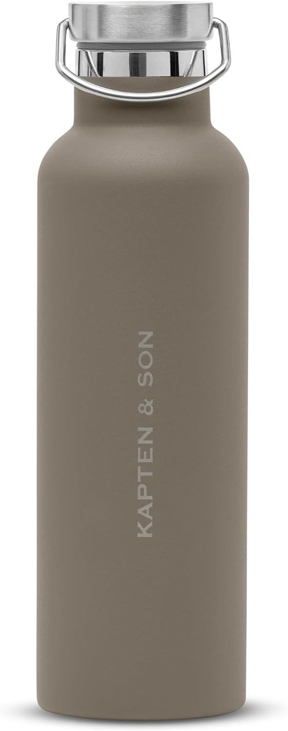 Detalle de Kapten & Son Borraccia termica 750 ml marrone – inox, anti-perdita e lavabile in lavastoviglie