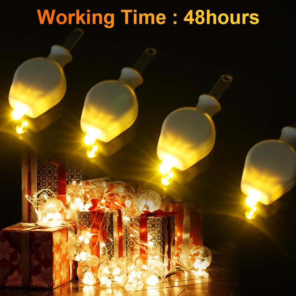 Detalle de URAQT LED-ballonglampor, 15 varmvita minilyktor med batteridrift