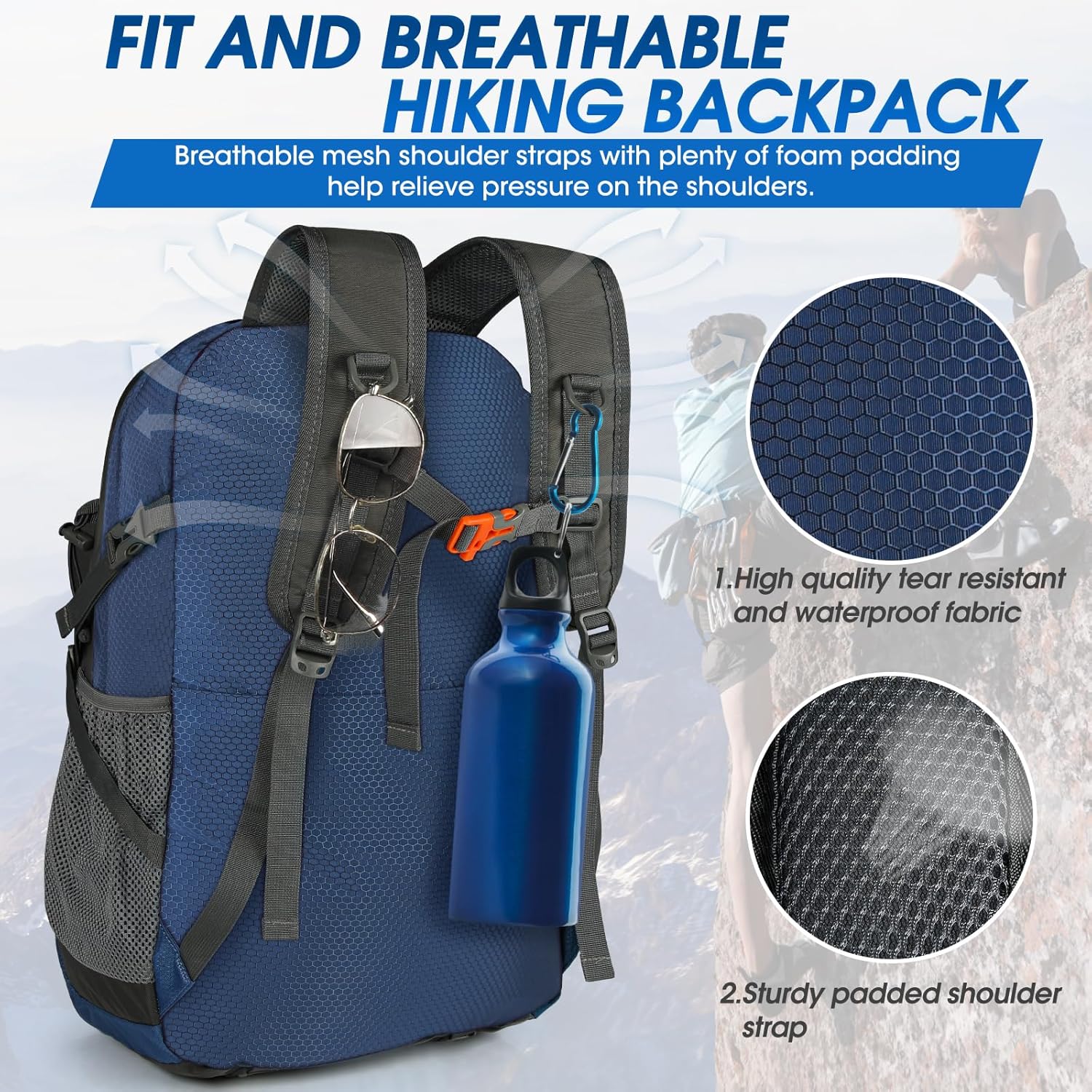 Thumbnail 4 de IGOLUMON Sac à Dos Randonnée 40L Ultraléger et Pliable – Imperméable pour Homme et Femme